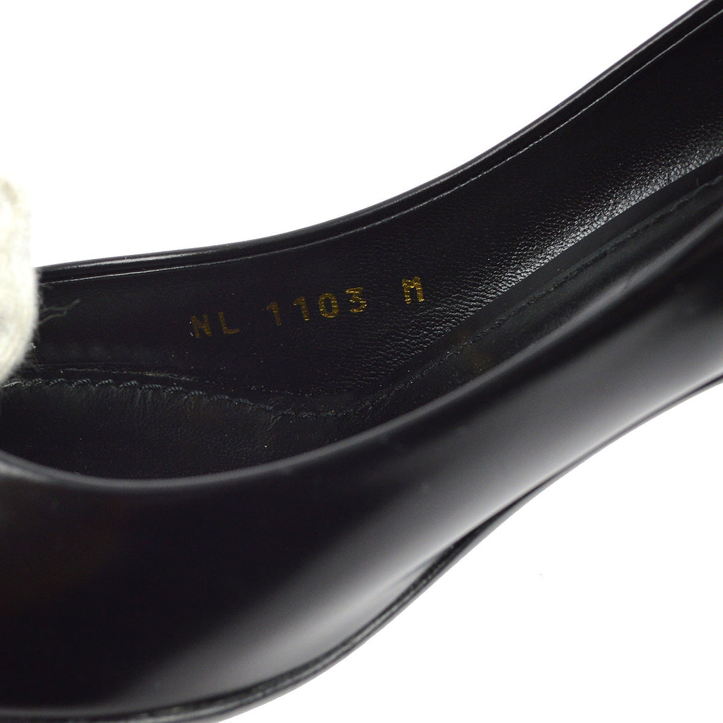 Louis Vuitton Black Calfskin Cube Pumps NL1103M #39 1/2