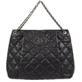 Chanel 2013-2014 Black Calfskin Chain Tote Handbag