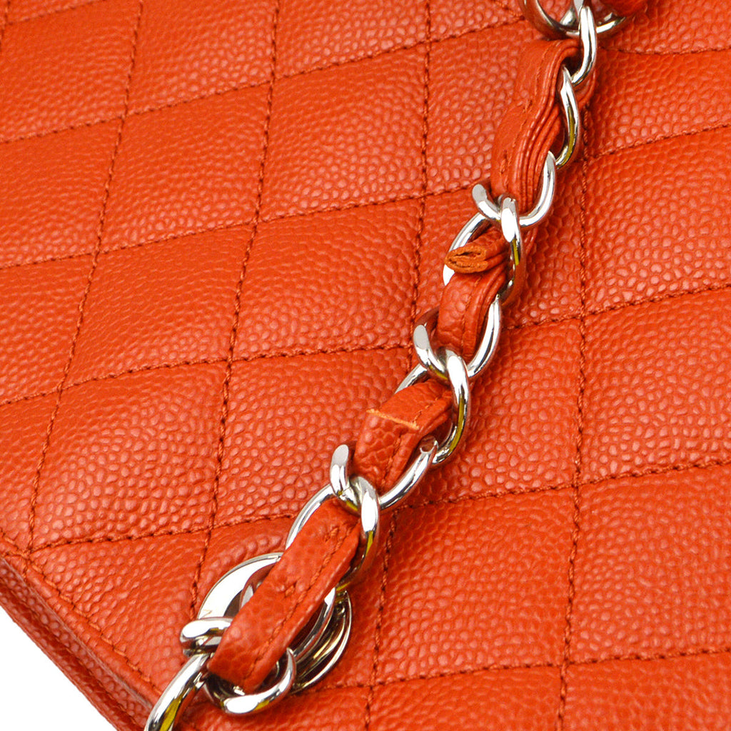 Chanel 2012 Orange Caviar Petite Shopping Tote XL PST Tote Handbag