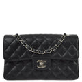 Chanel 2010-2011 Black Caviar Small Classic Double Flap Shoulder Bag