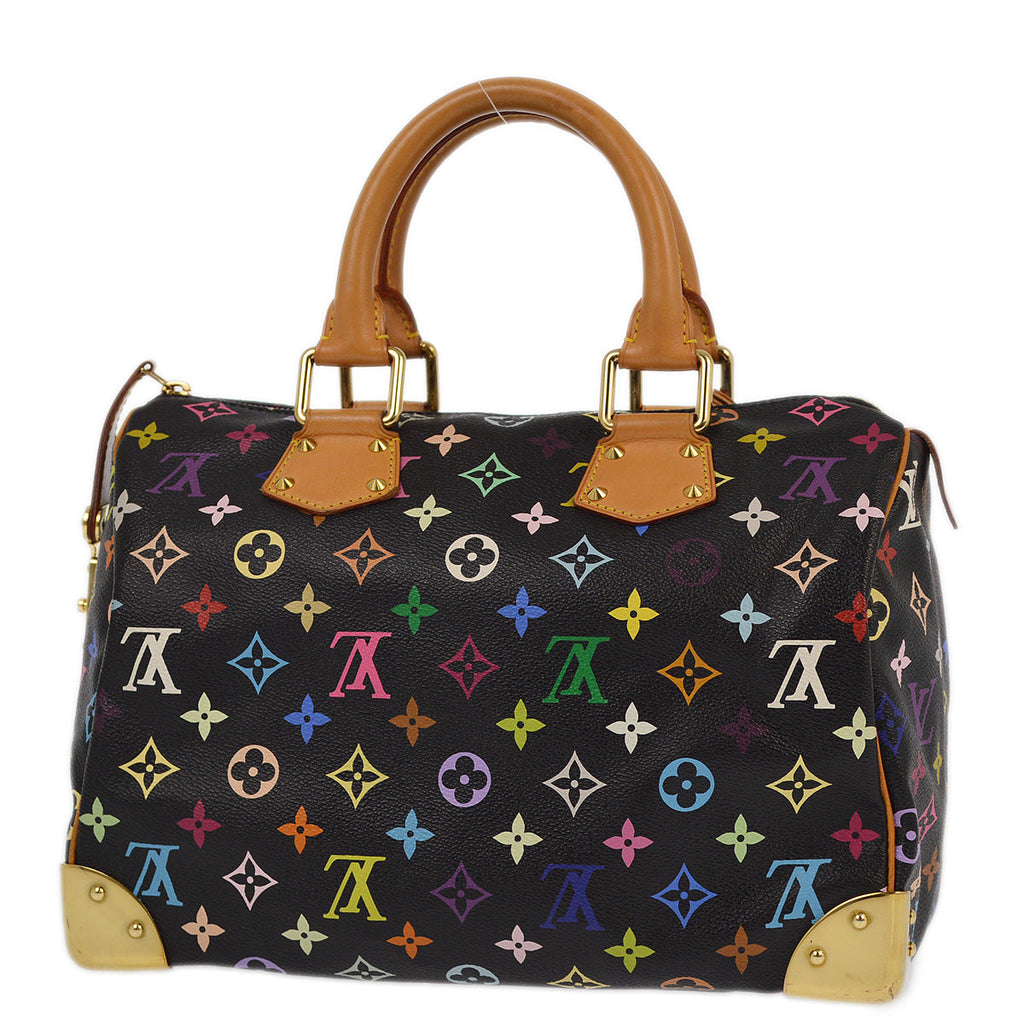 Louis Vuitton 2010 Black Monogram Multicolor Speedy 30 Handbag M92642