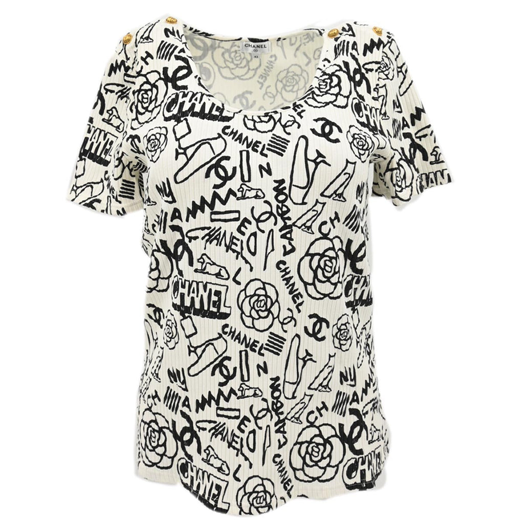 Chanel T-shirt Top White #42