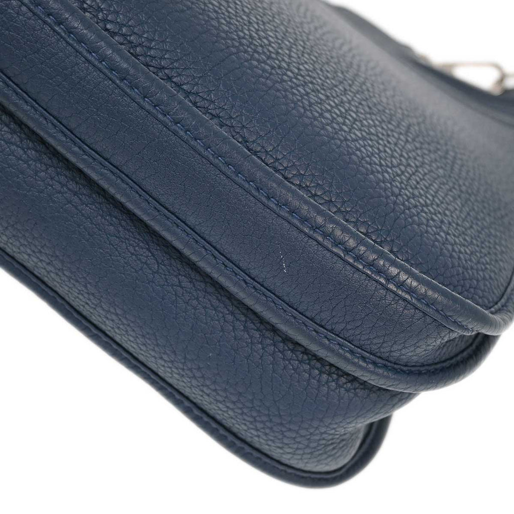 Hermes 2010 Blue Taurillon Clemence Evelyne 3 29 PM Shoulder Bag
