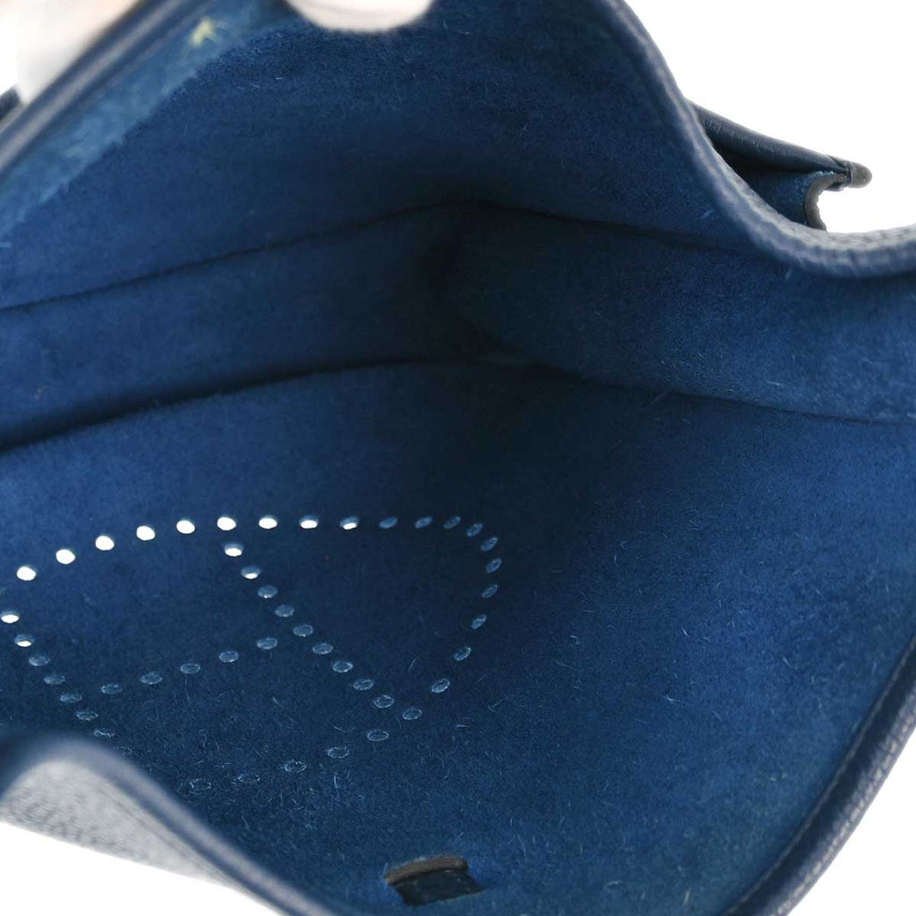 Hermes 2010 Blue Taurillon Clemence Evelyne 3 29 PM Shoulder Bag