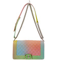 Medium Boy Chanel 2017 Multicolor Caviar Medium Chain Shoulder Bag