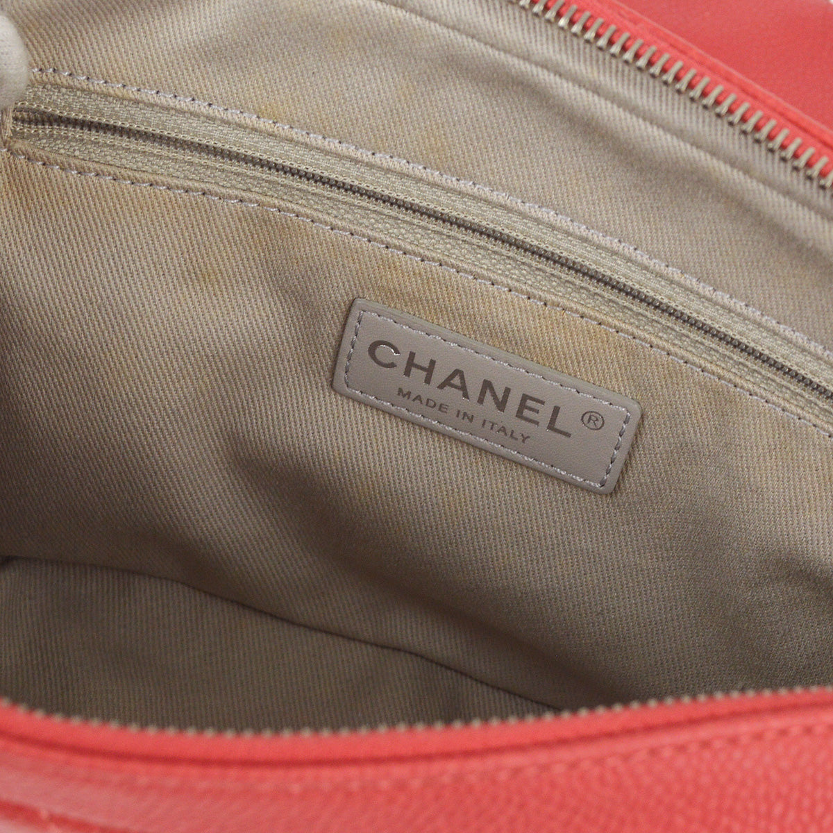 Chanel 2014-2015 Red Caviar Easy Double Chain Flap Shoulder Bag