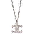Chanel 2011 Silver Chain Necklace Pendant Rhinestone B11V