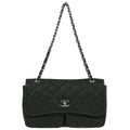 Chanel 2010-2011 Black Aged Calfskin Stitch It Double Pocket Flap Bag