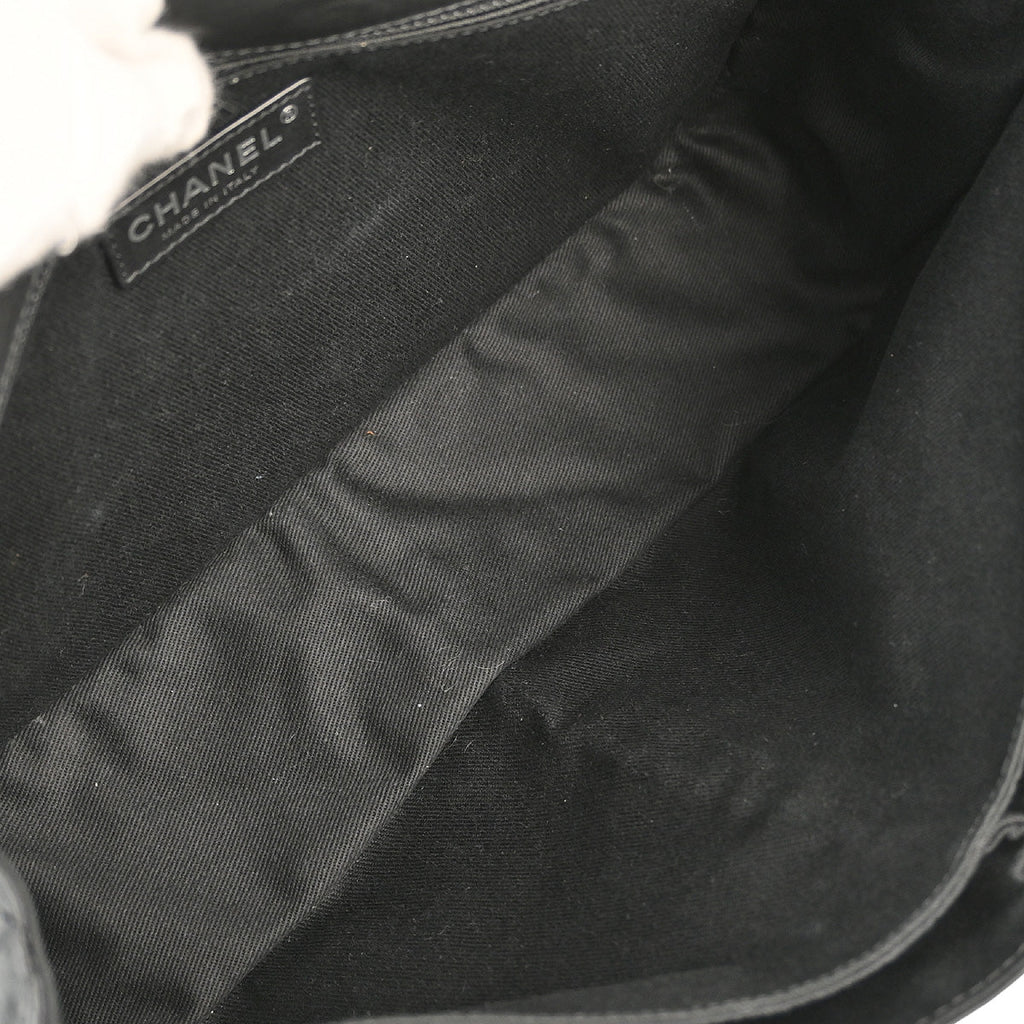 Chanel 2010-2011 Black Aged Calfskin Stitch It Double Pocket Flap Bag