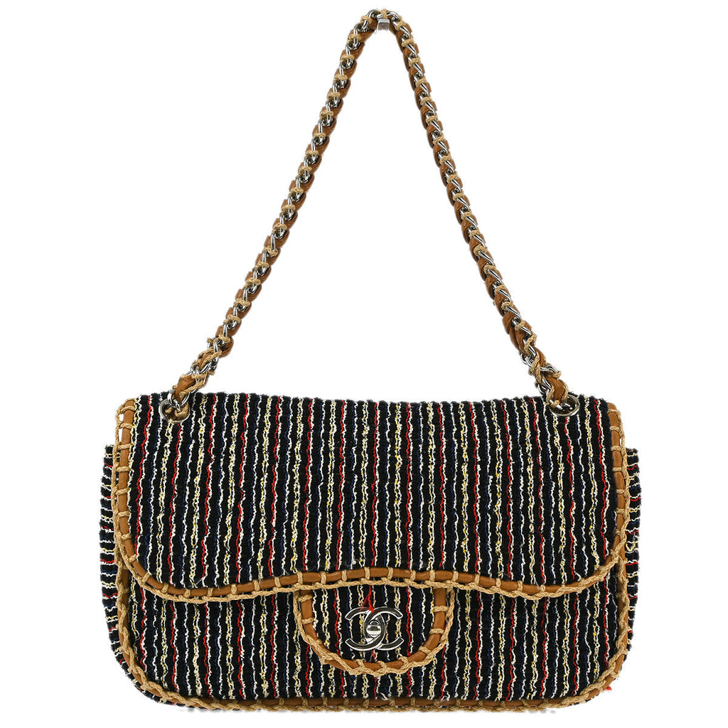 Chanel 2010-2011 Black Cotton Chain Handbag