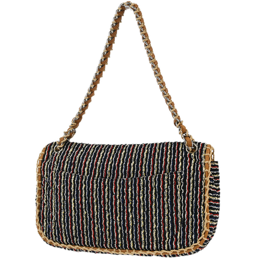 Chanel 2010-2011 Black Cotton Chain Handbag