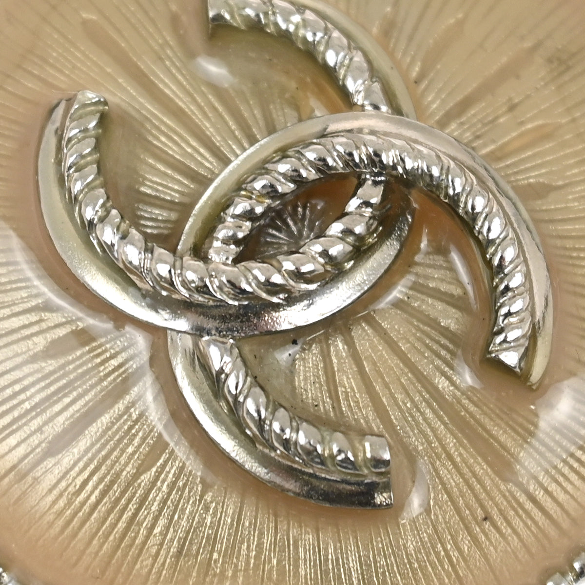 Chanel Flower Chain Key Holder Silver B15B Small Good