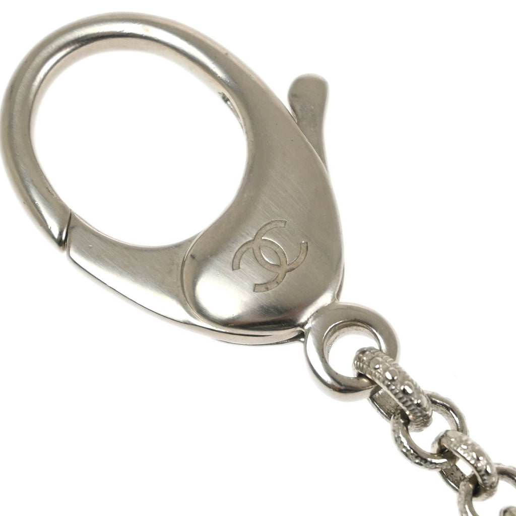 Chanel Flower Chain Key Holder Silver B15B Small Good