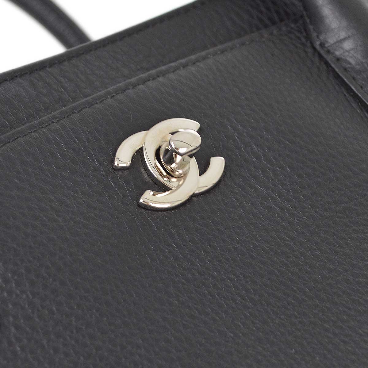 Chanel 2014 Black Calfskin Executive Cerf Tote Shoulder Bag