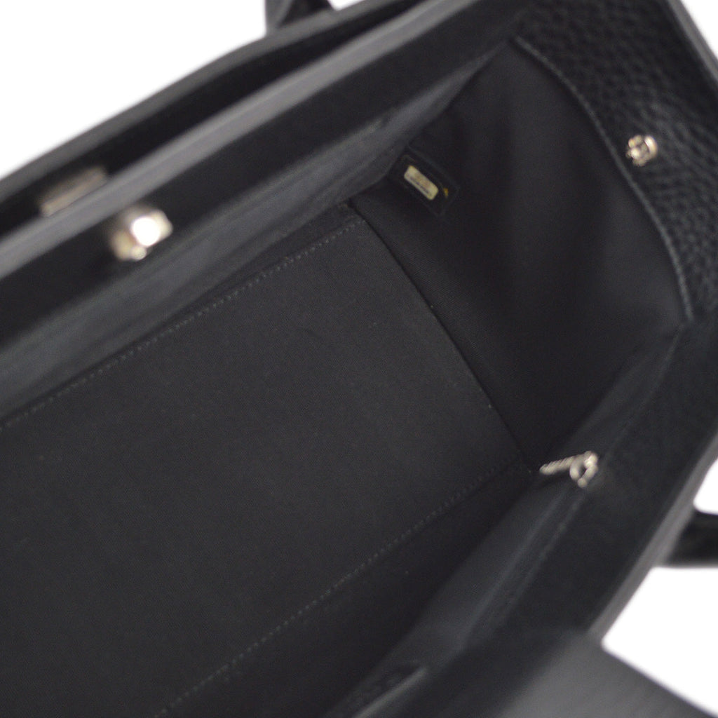 Chanel 2014 Black Calfskin Executive Cerf Tote Shoulder Bag