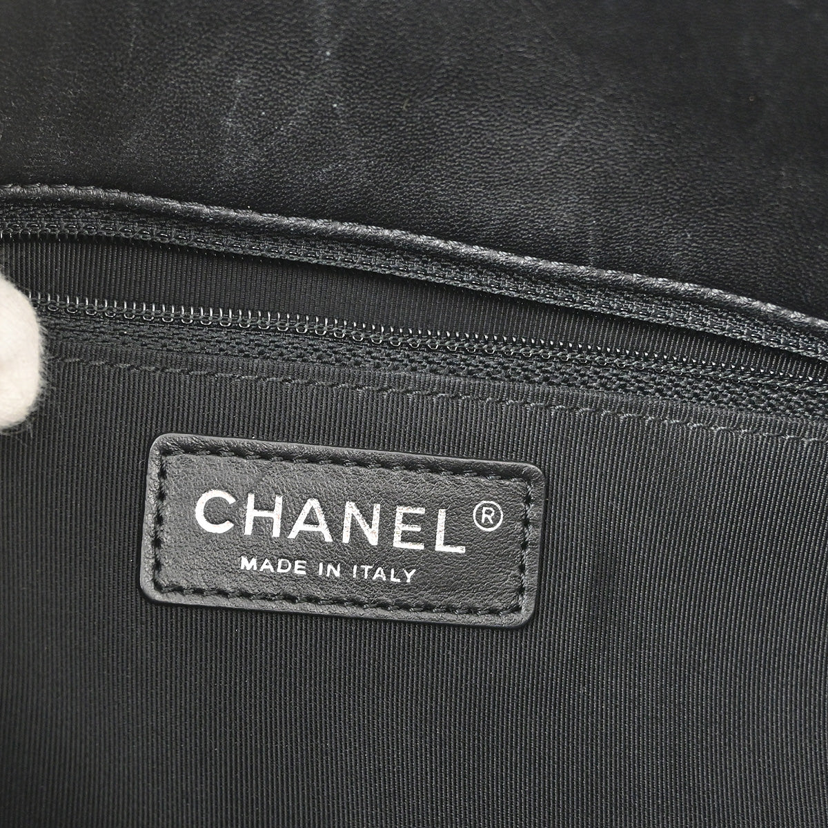 Chanel 2017 Black Lambskin Chain Tote Shoulder Bag