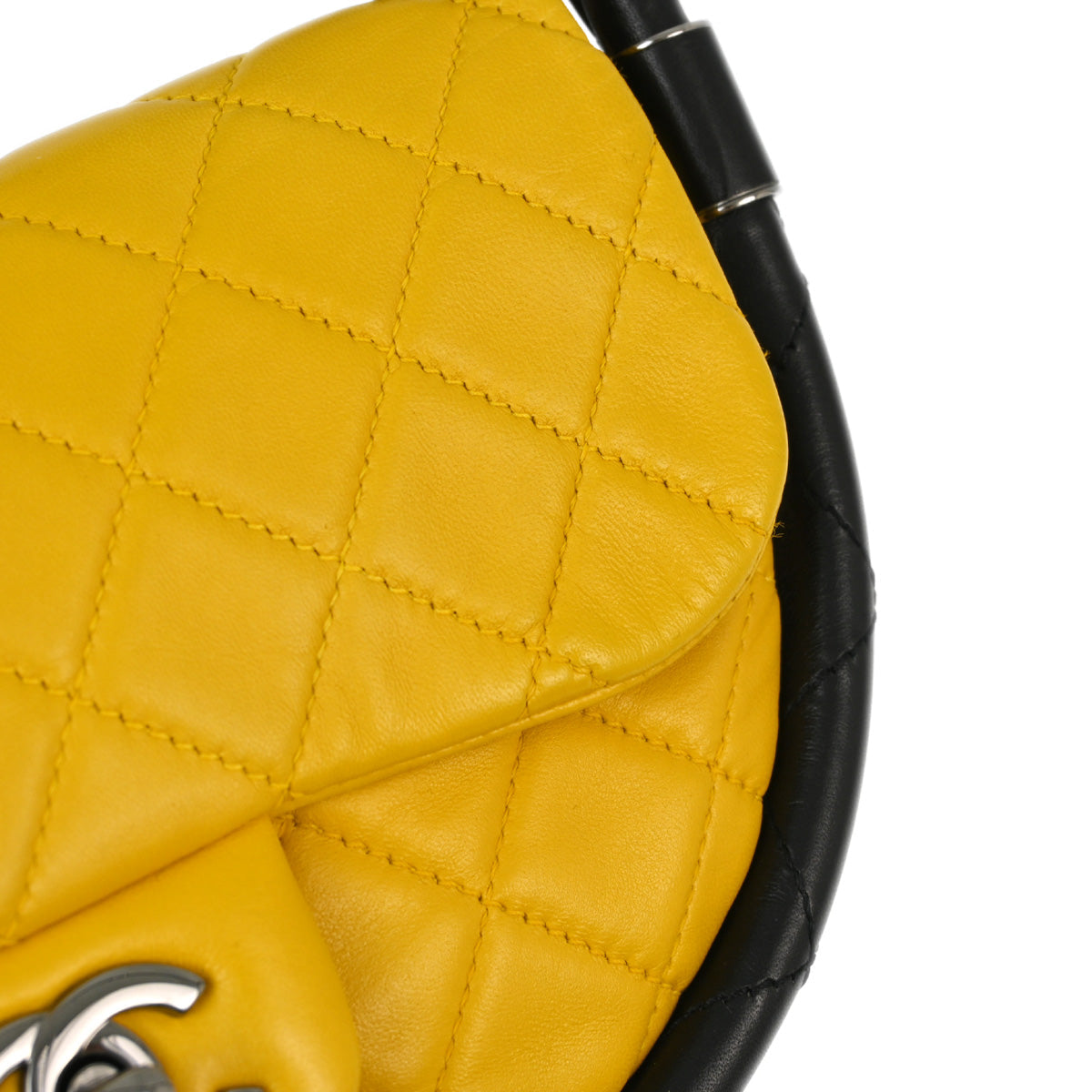 Chanel 2013-2014 Yellow Lambskin Hula Hoop Handbag