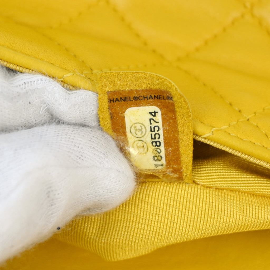 Chanel 2013-2014 Yellow Lambskin Hula Hoop Handbag