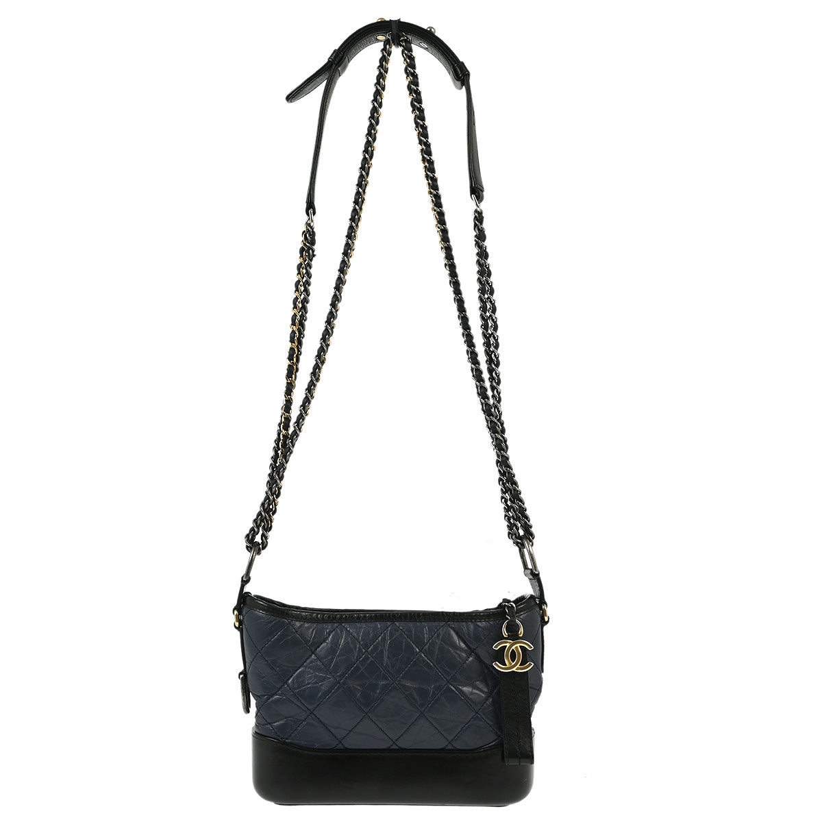 Chanel 2019 Navy Lambskin Small Gabrielle Shoulder Bag