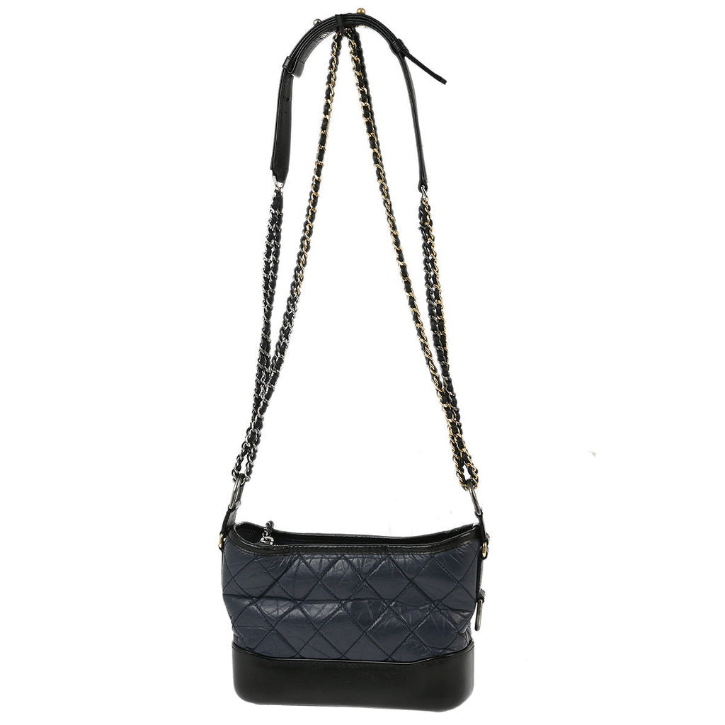 Chanel 2019 Navy Lambskin Small Gabrielle Shoulder Bag