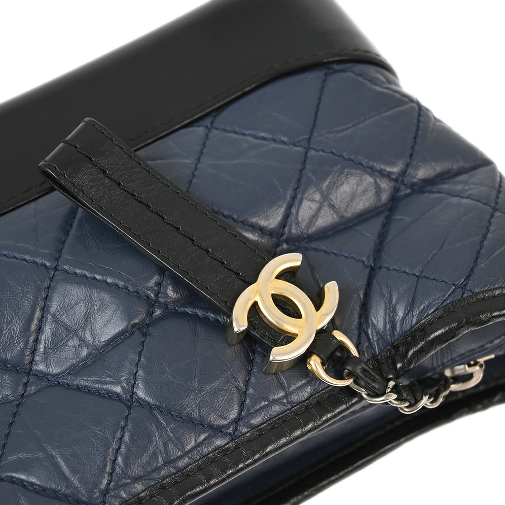 Chanel 2019 Navy Lambskin Small Gabrielle Shoulder Bag