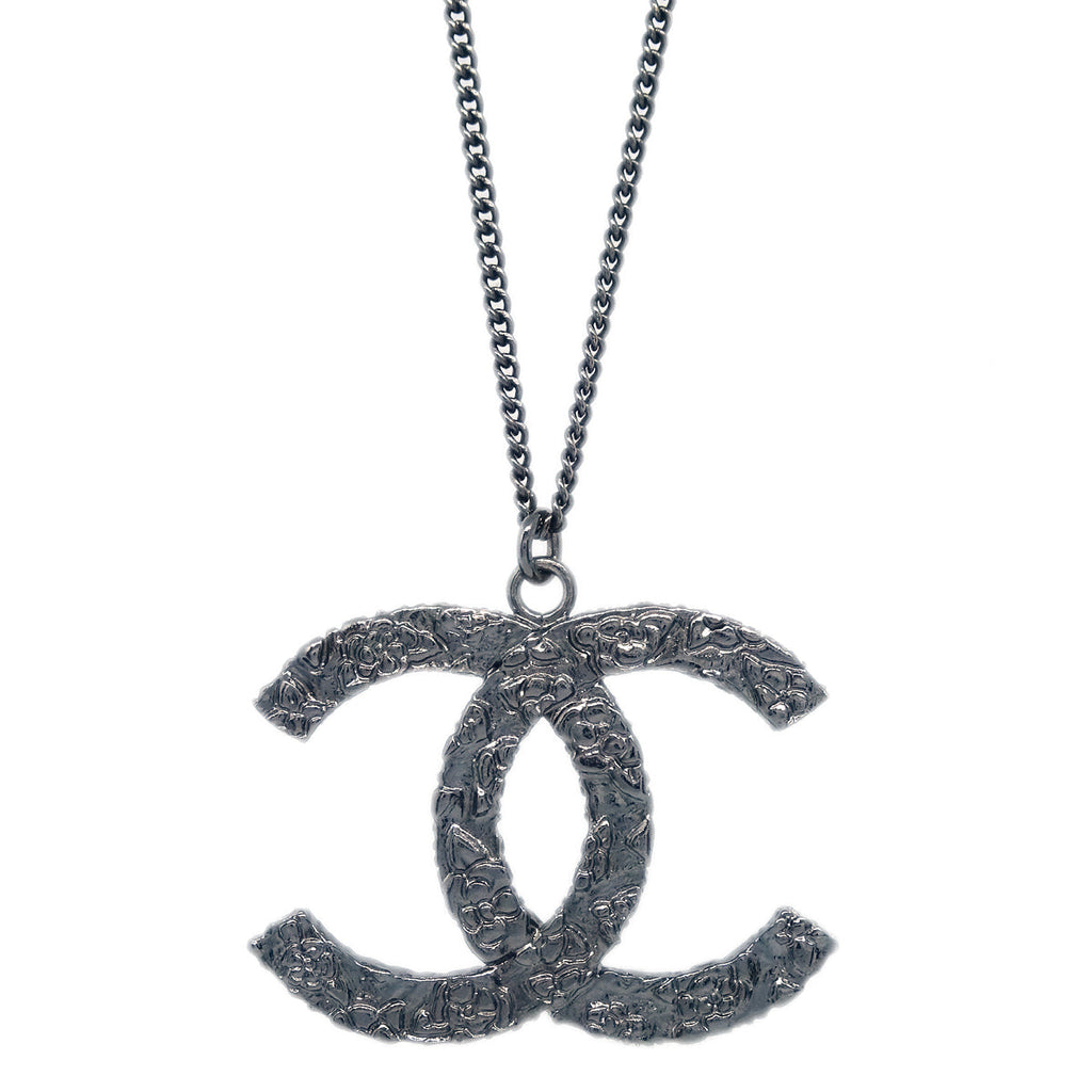 Chanel Chain Pendant Necklace Black B12P