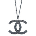 Chanel Chain Pendant Necklace Black B12P