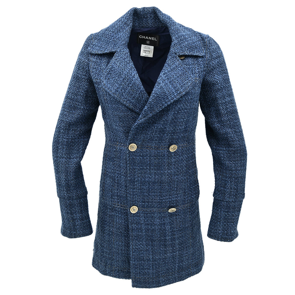 Chanel 2010 Double Breasted Jacket Blue #36