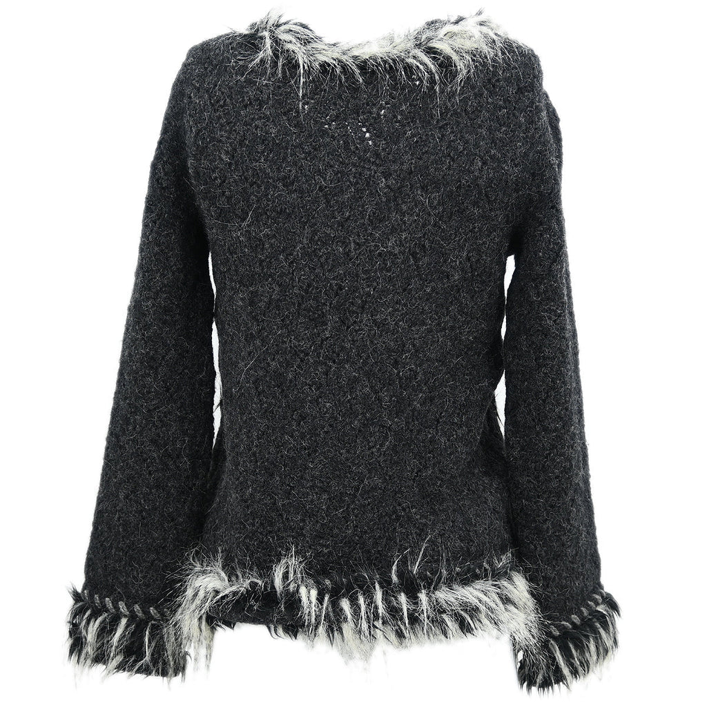 Chanel 2010 Zip Up Cardigan Dark Gray #36