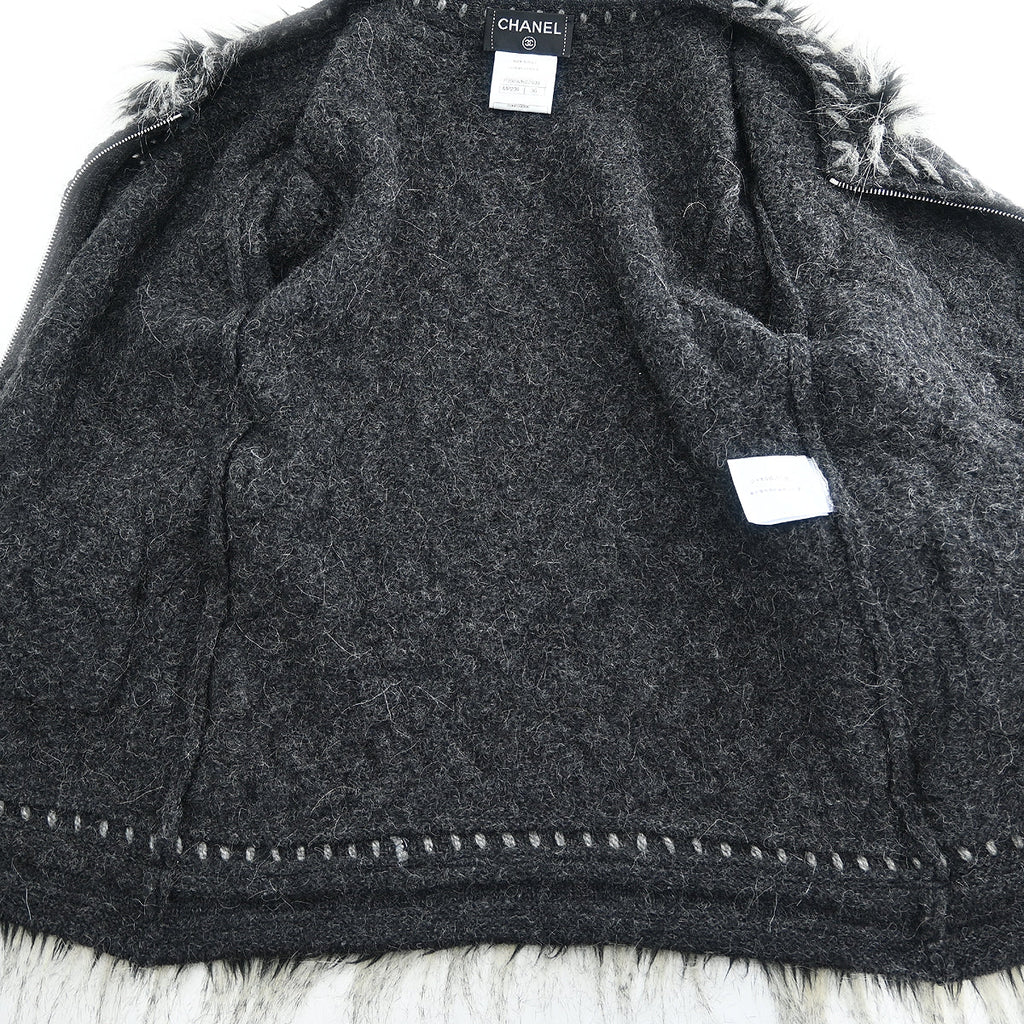 Chanel 2010 Zip Up Cardigan Dark Gray #36