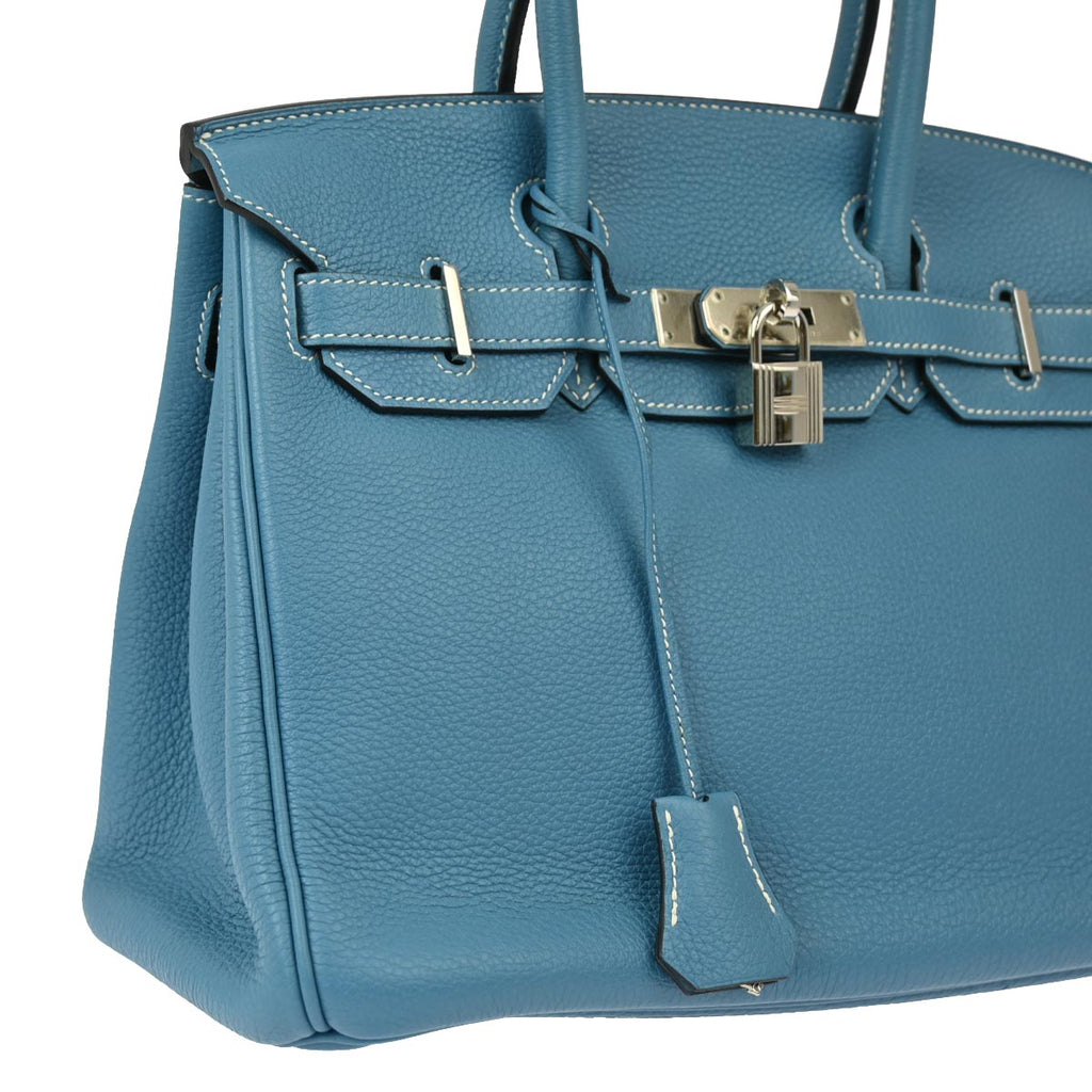 Hermes 2010 Blue Jean Togo Birkin 30 Handbag