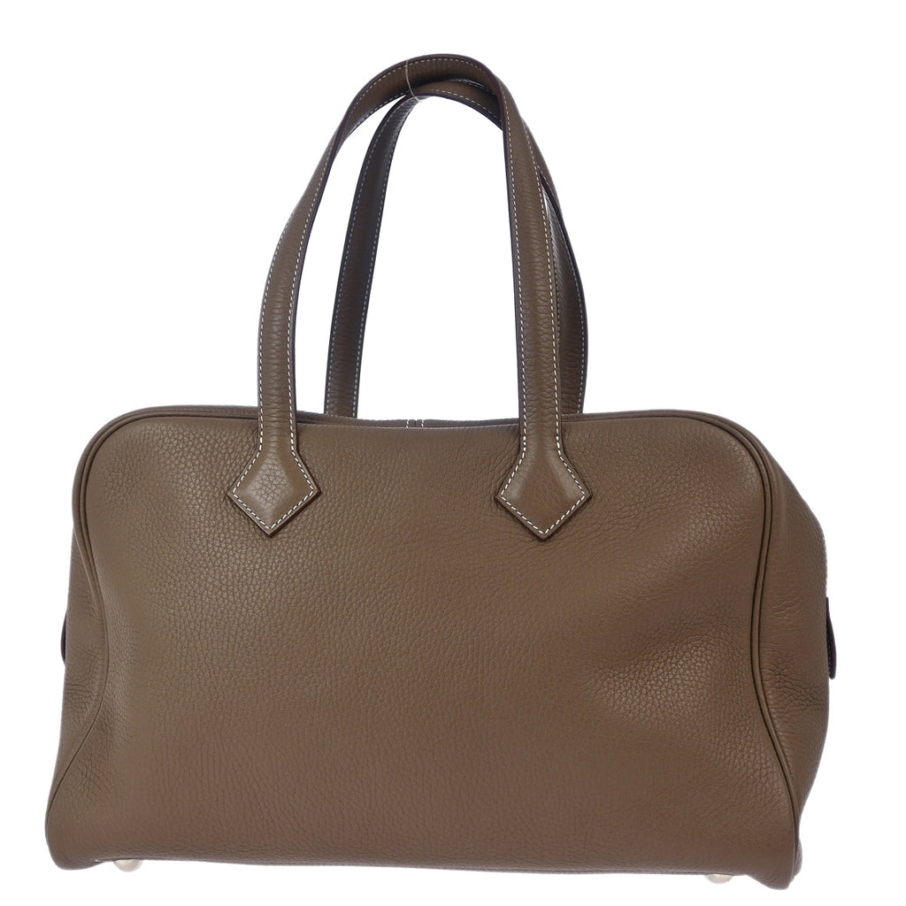 Hermes 2016 Etoupe Taurillon Clemence Victoria 2 35 Business Handbag