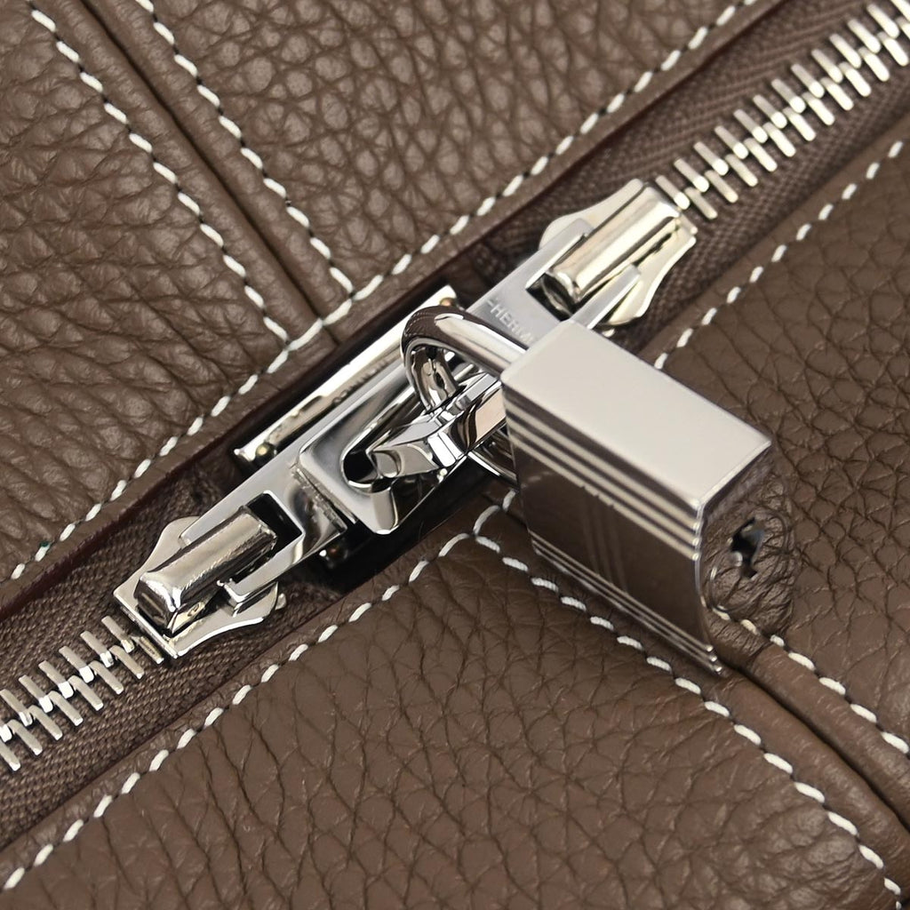 Hermes 2016 Etoupe Taurillon Clemence Victoria 2 35 Business Handbag