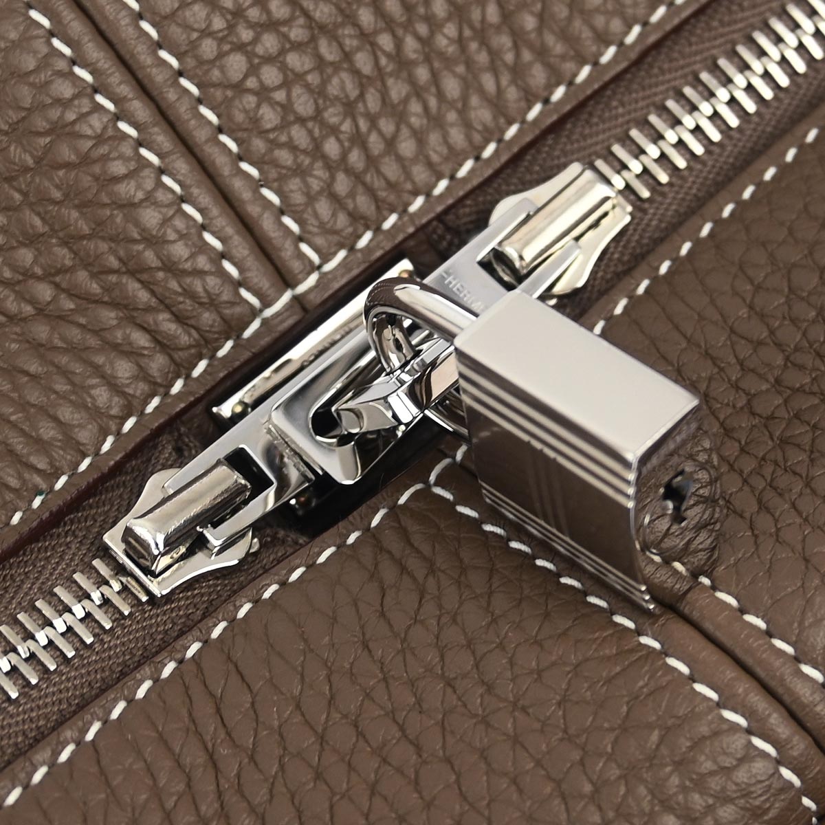 Hermes 2016 Etoupe Taurillon Clemence Victoria 2 35 Business Handbag