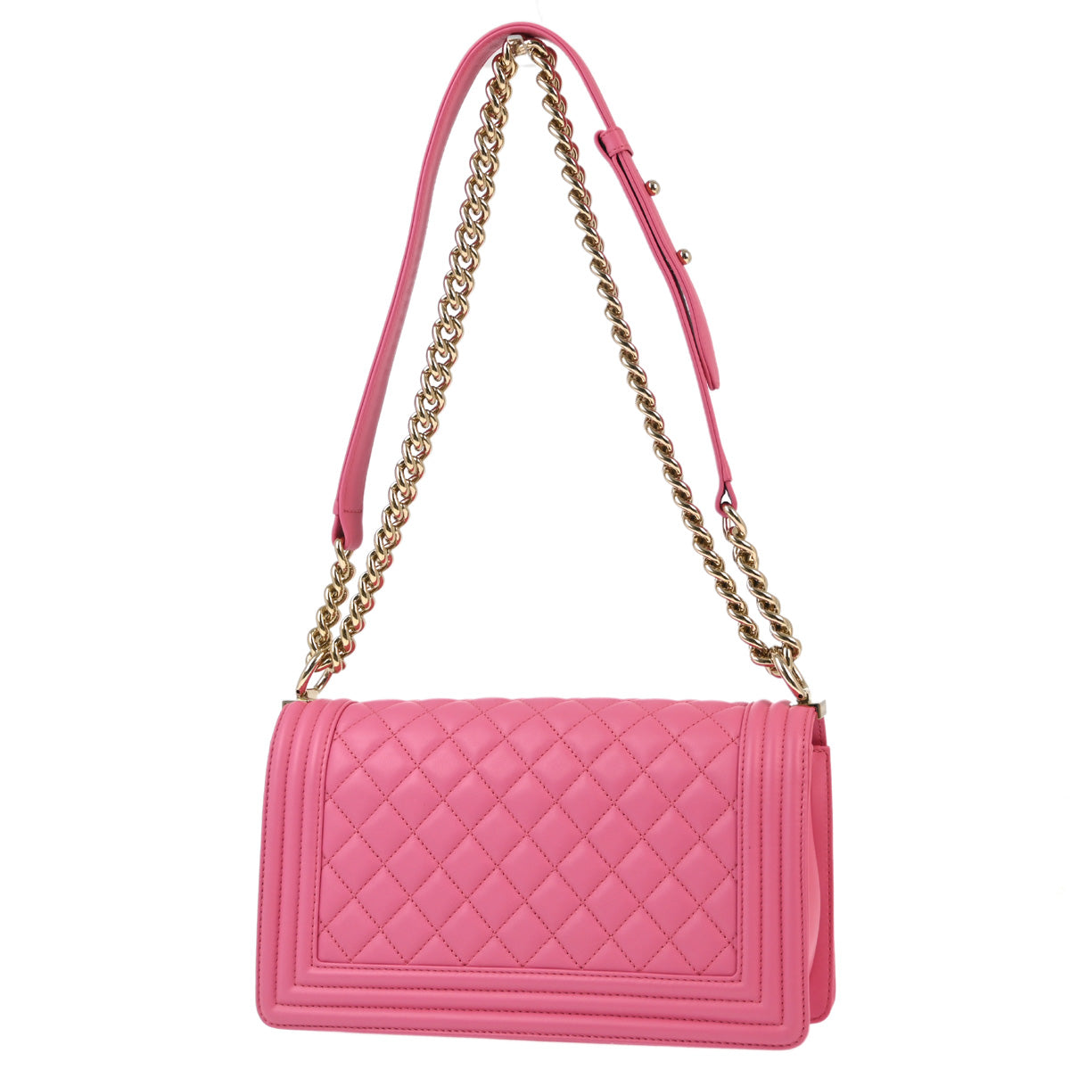 Medium Boy Chanel 2018-2019 Pink Calfskin Chain Shoulder Bag
