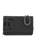 Chanel 2015-2016 Black Calfskin Cambon Ligne WOC
