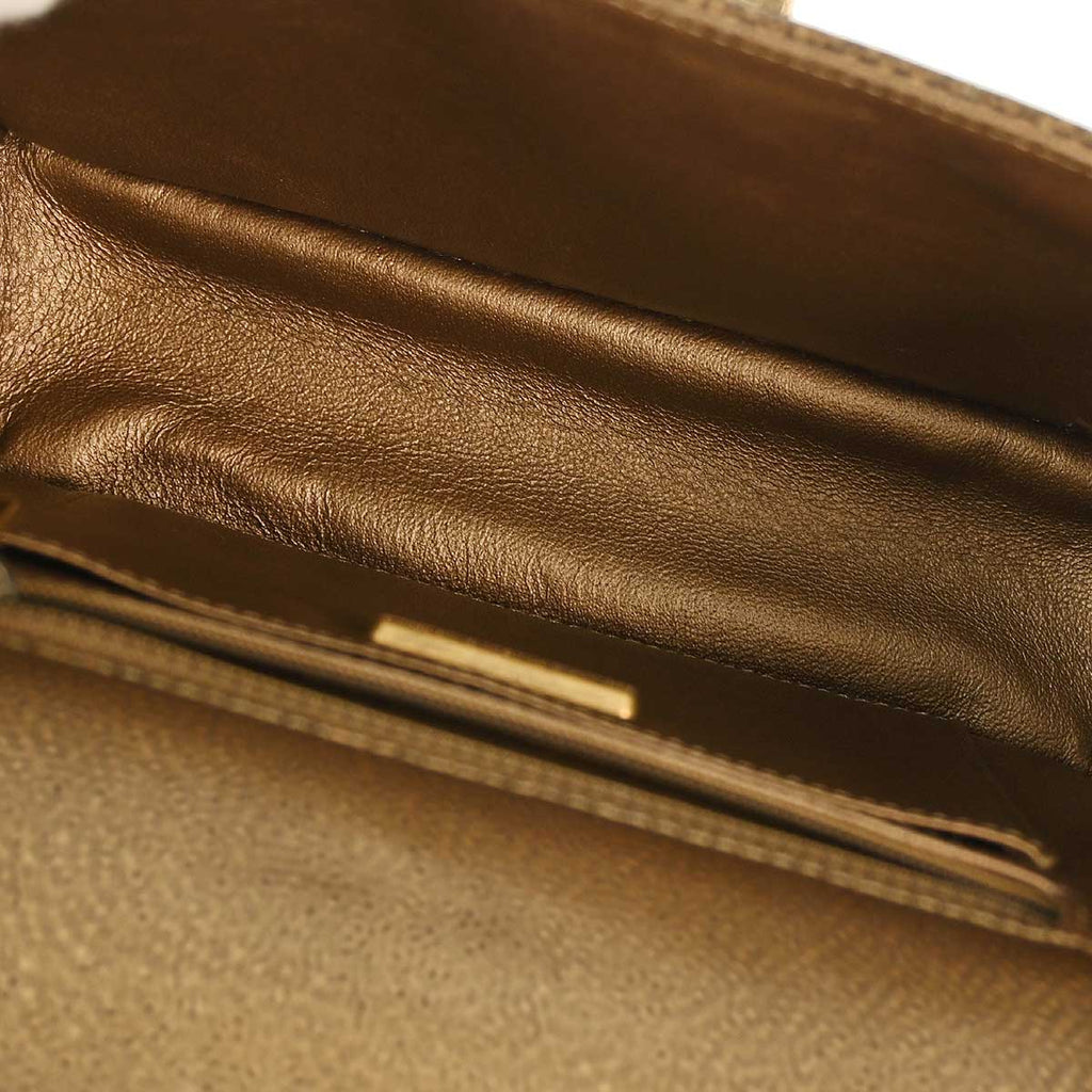 Chanel 2010-2011 Bronze Caviar Gripoix Choco Bar Chain Handbag