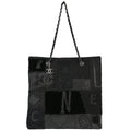 Chanel 2018 Black Patchwork Chain Tote Bag