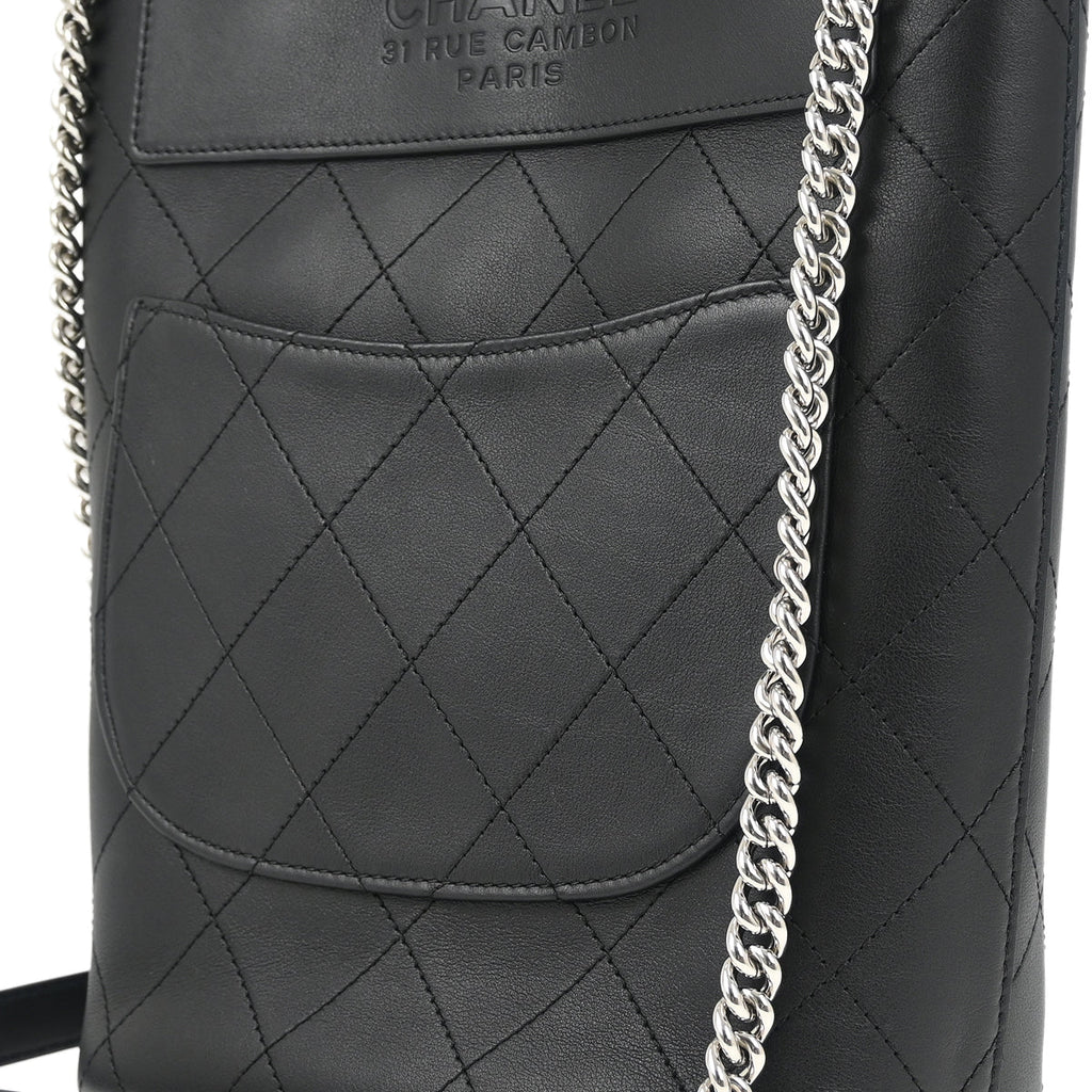 Chanel 2019 Black Lambskin 31 Rue Cambon 2way Bucket Shoulder Handbag