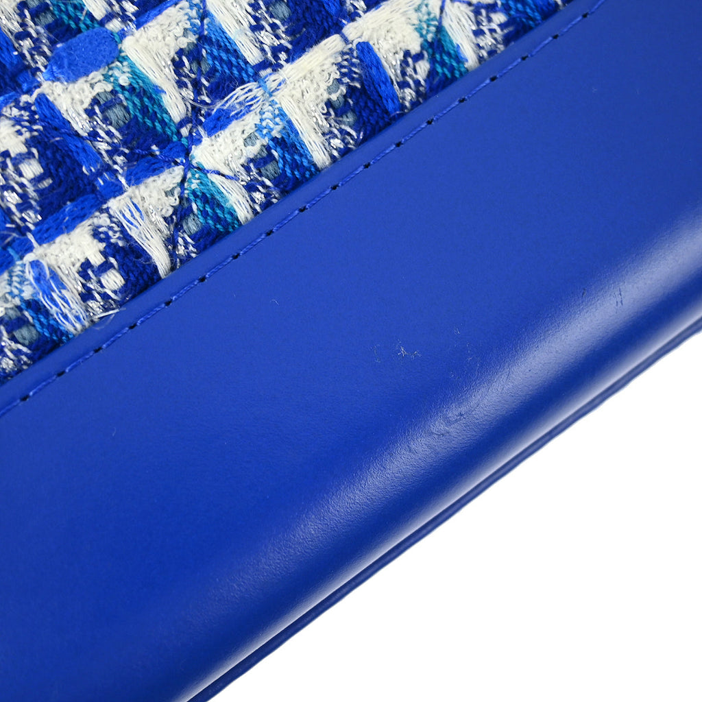 Chanel 2019 Blue Tweed Calfskin Small Gabrielle Shoulder Bag