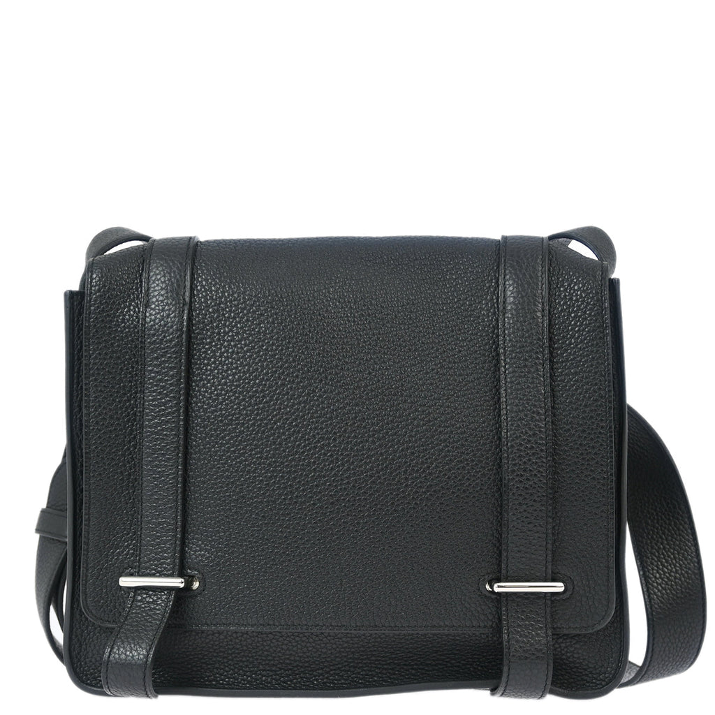 Hermes 2013 Black Taurillon Clemence Steve Caporal 27 Messenger Bag