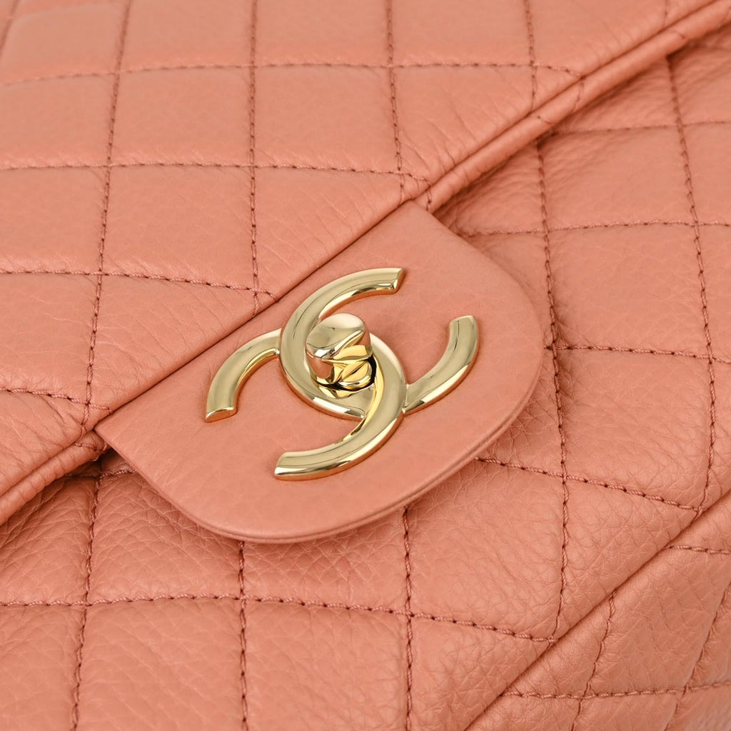Chanel 2017 Pink Calfskin XXL Single Flap Shoulder Bag