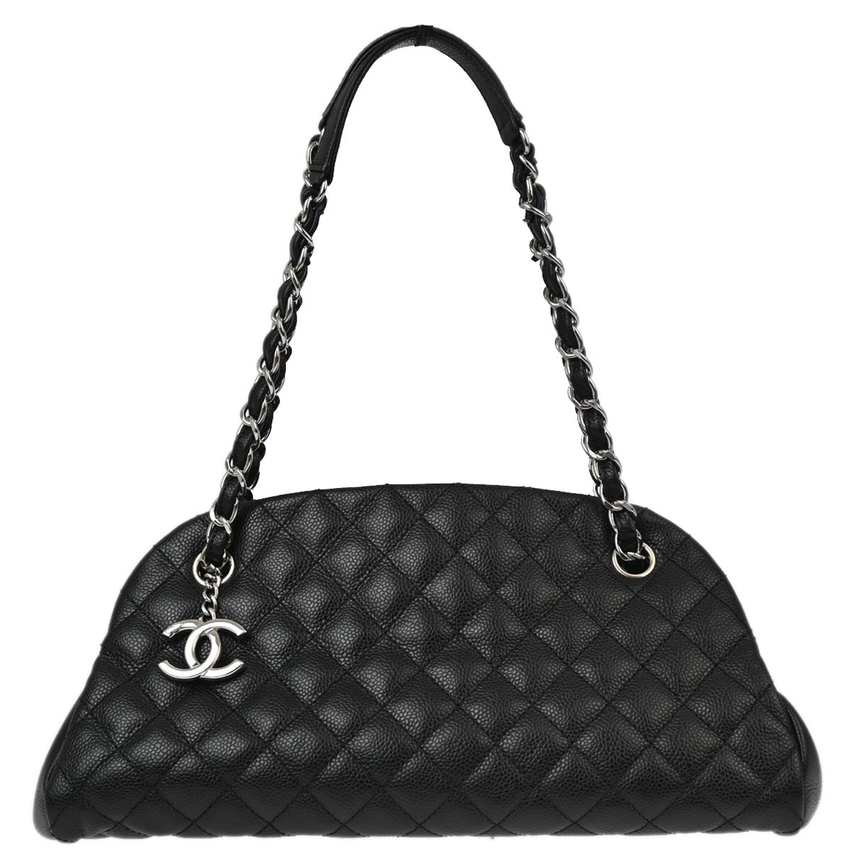 Chanel 2012-2013 Black Caviar Medium Mademoiselle Bowling Bag