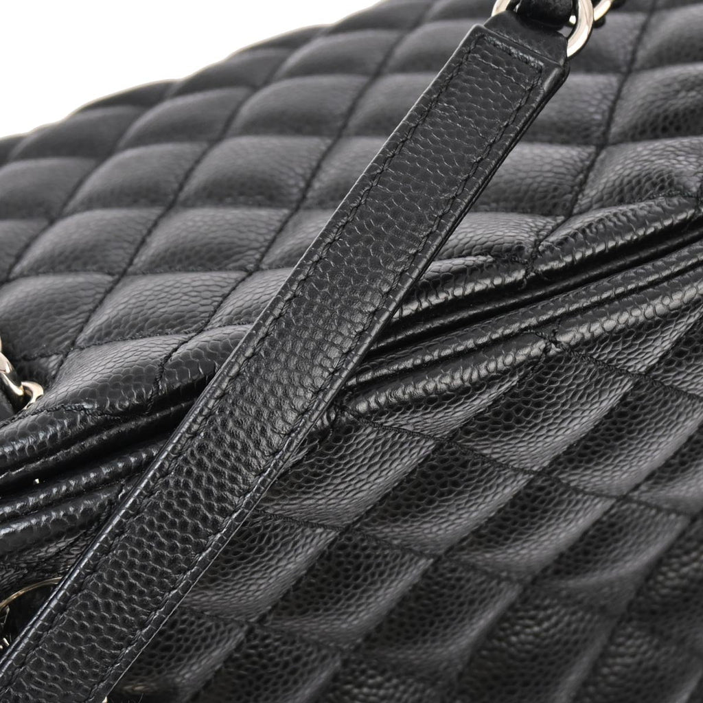 Chanel 2012-2013 Black Caviar Medium Mademoiselle Bowling Bag