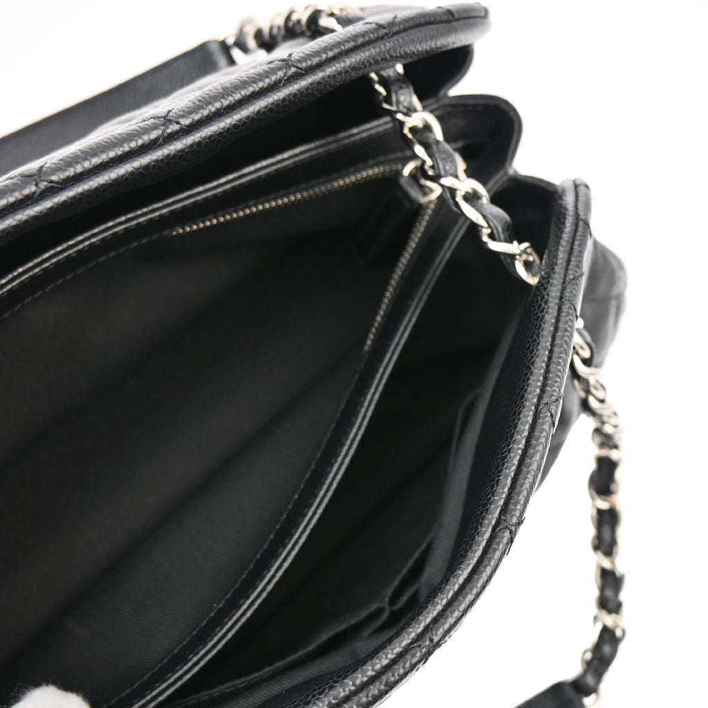 Chanel 2012-2013 Black Caviar Medium Mademoiselle Bowling Bag