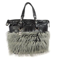 Chanel 2010-2011 Black Faux Fur Lambskin Paris-Biarritz Tote Handbag
