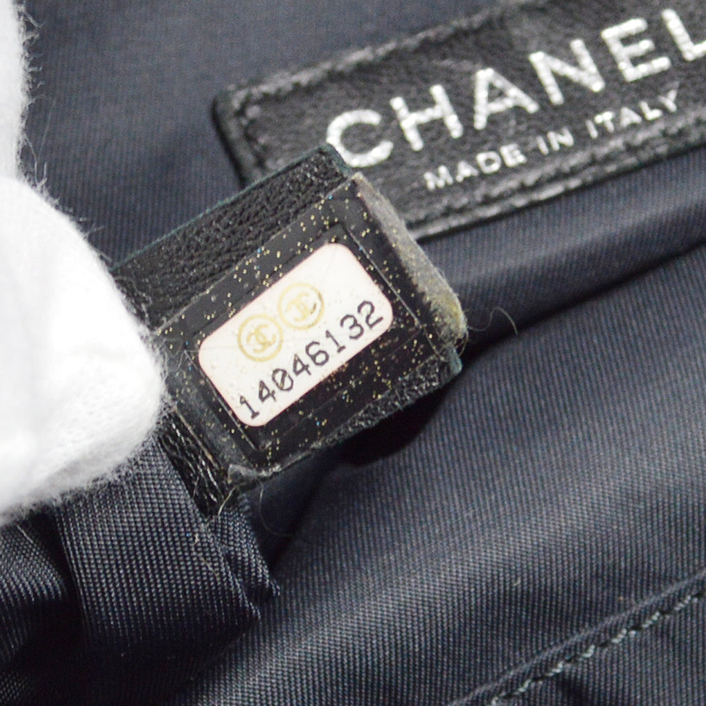 Chanel 2010-2011 Black Faux Fur Lambskin Paris-Biarritz Tote Handbag