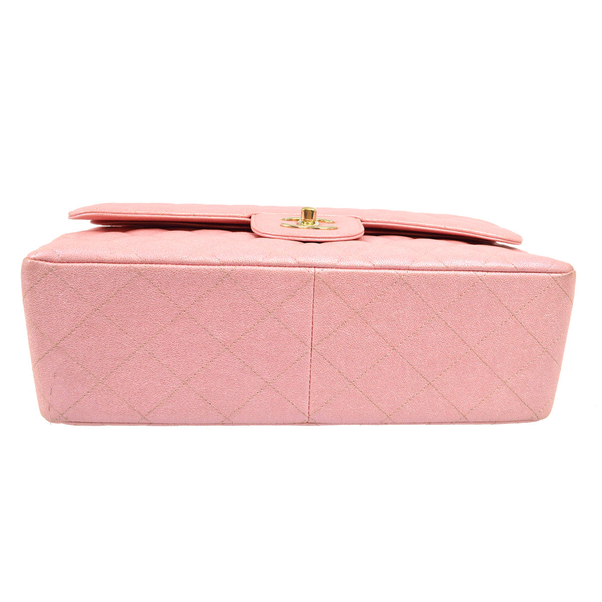 Chanel 2019 Pink Caviar Jumbo Classic Double Flap Shoulder Bag
