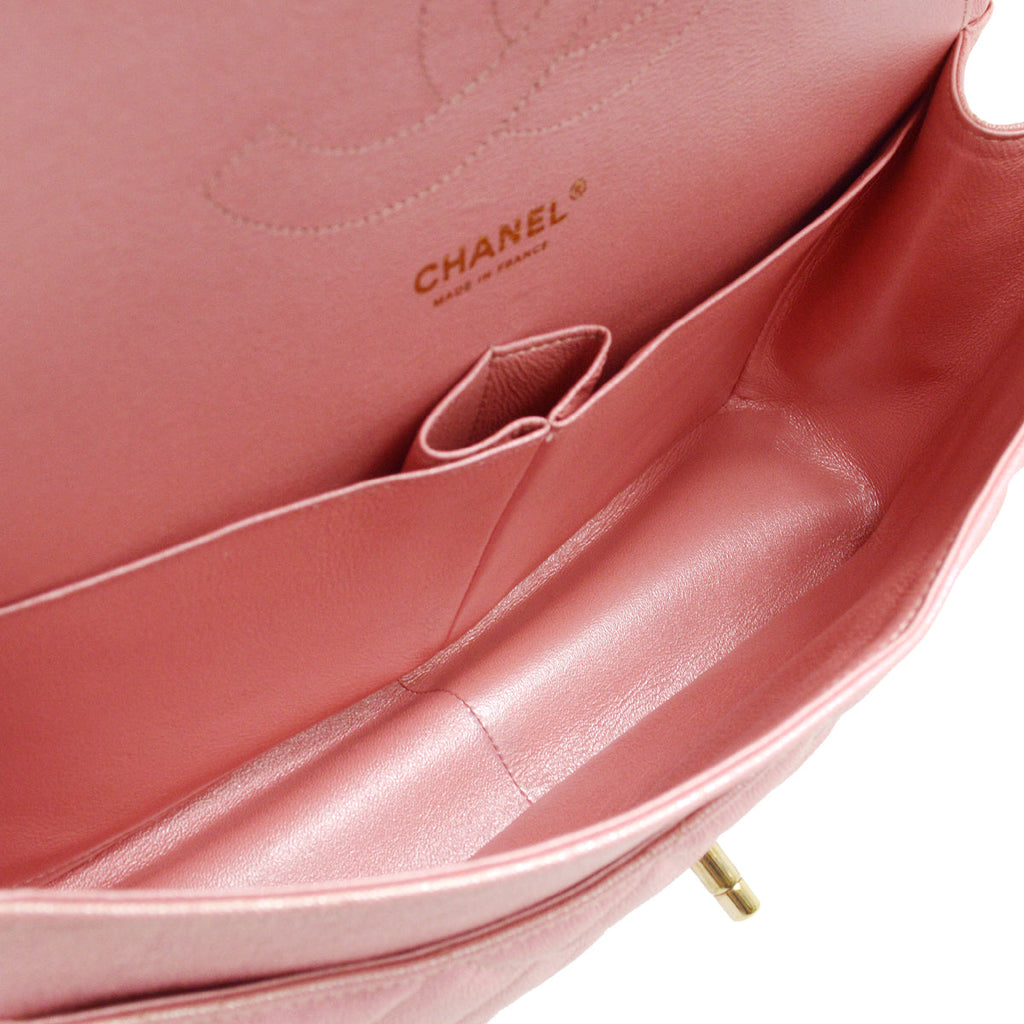 Chanel 2019 Pink Caviar Jumbo Classic Double Flap Shoulder Bag