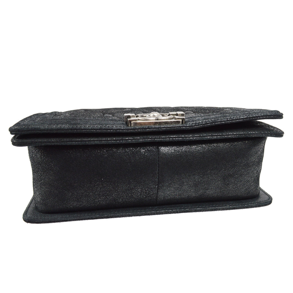 Medium Boy Chanel 2013-2014 Black Medium Double Chain Shoulder Bag